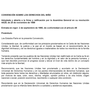 Convención sobre los Derechos del Niño