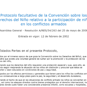 Protocolo relativo a la participación de niños en los conflictos armados