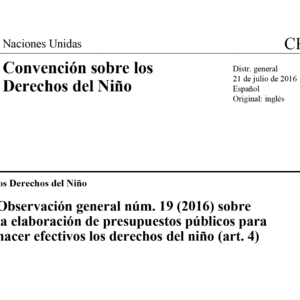 Observación Nº 19 sobre elaboración de presupuestos públicos