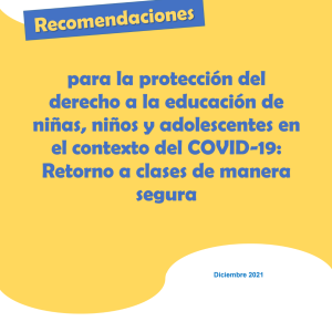 Recomendaciones Retorno a Clases de Manera Segura